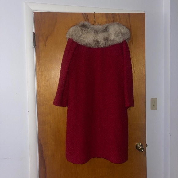 Beautiful vintage coat with fur collar hockanum fabric Sabrina stevens fabric - Picture 2 of 5